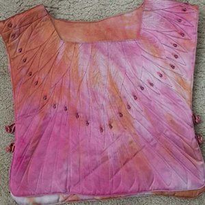 Gorgeous Vintage Hand-Dyed, Handmade Satin Vest Bodice Shirt by Ellen Size S